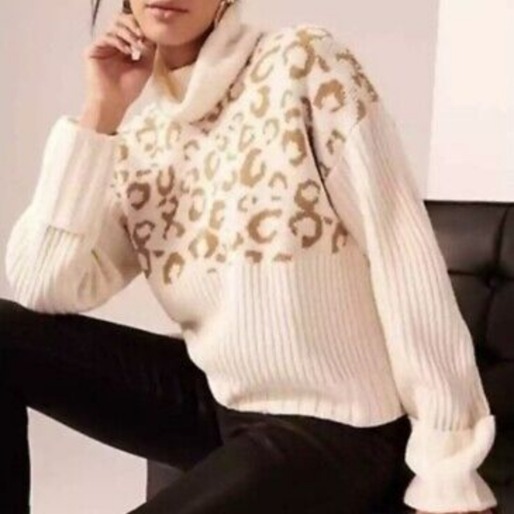 Nine west Cheetah print sweater XL